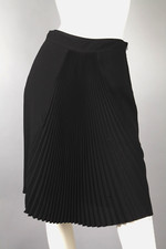 Blumarine Wool Crepe Straight Skirt W Fan Pleating Detail