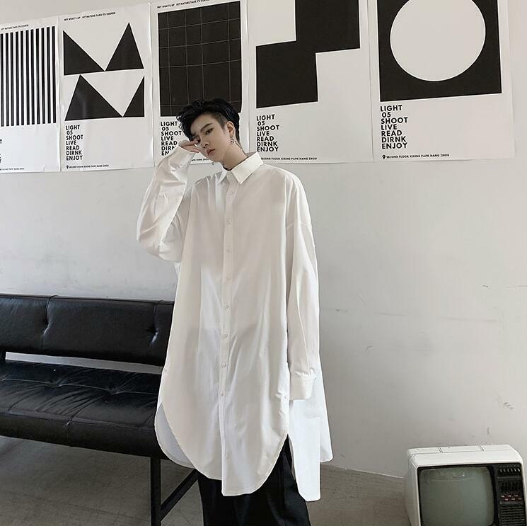 Mens Fashion Punk Gothic Long Sleeve Oversize Shirt Youth Mens Fashion Punk Gothic Long Sleeve Oversize Shirt Youth