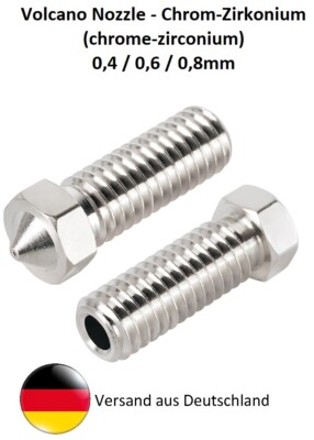 Volcano Düse Nozzle, Chrom-Zirkon, 0,4 - 0,8 mm, Vyper Sidewinder, auch als SET!