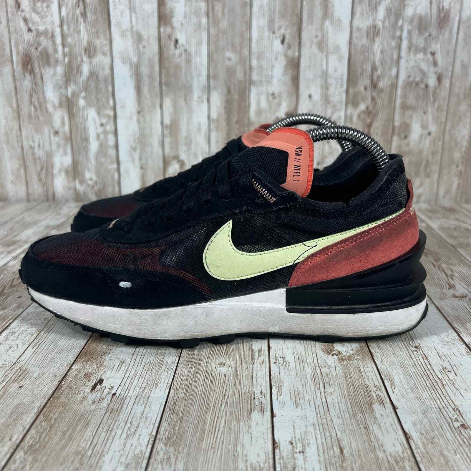 Nike waffle one low Womens 8 black orange thumbnail 2