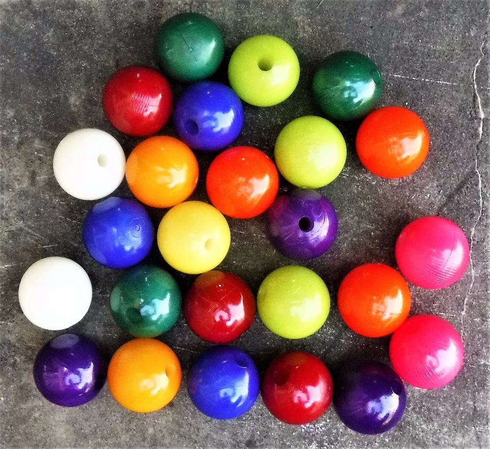 100 esferas de bolas de nailon de 1" con agujeros perforados disponibles en cualquier color hágalo usted mismo artesanía Foto 3 de 3
