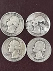 Three different early Washington Quarters 1934, 1935, 1936, circulated