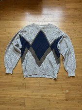 Vintage Knit Sweater Men's Grandpa Style 90s Size Large