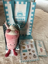 New NYC Jellycat Diner Exclusive Bubecca Milkshake holder, bag, pin, stickers