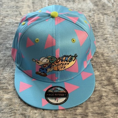 Rocko's Modern Life Headgear Classics Fitted Hat Size 7 1/2 Blue Pink Nicktoons