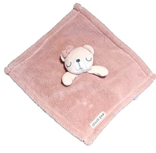 Chick Pea Plush Baby Lovey Pink Bear Security Blanket Cuddle Stuffed Bow