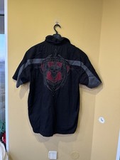 Harley Davidson Button Shirt Mens XL Black Mechanic Embroidered Short Sleeve