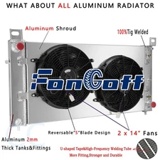 3 Row Radiator Shroud+Fan Fit 1999-2014 Chevy Silverado 1500 2500 Yukon Fongoff