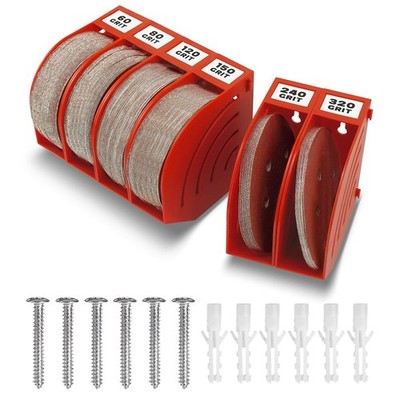 6 Inch Sanding Disc Storage , Sandpaper Organizer with 6 Bins   Space-Saving ...
