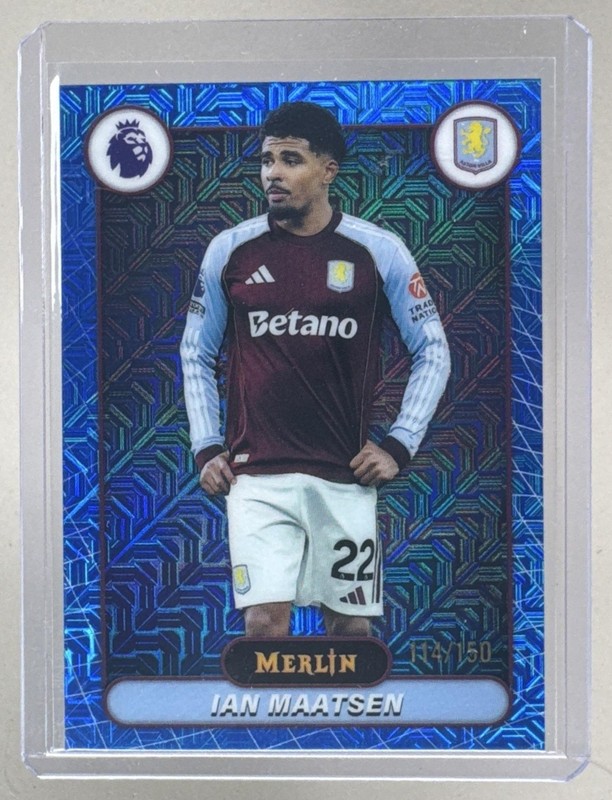 Ian Maatsen 2026 Topps Merlin Premier League #21 Blue Mojo Refractor /150