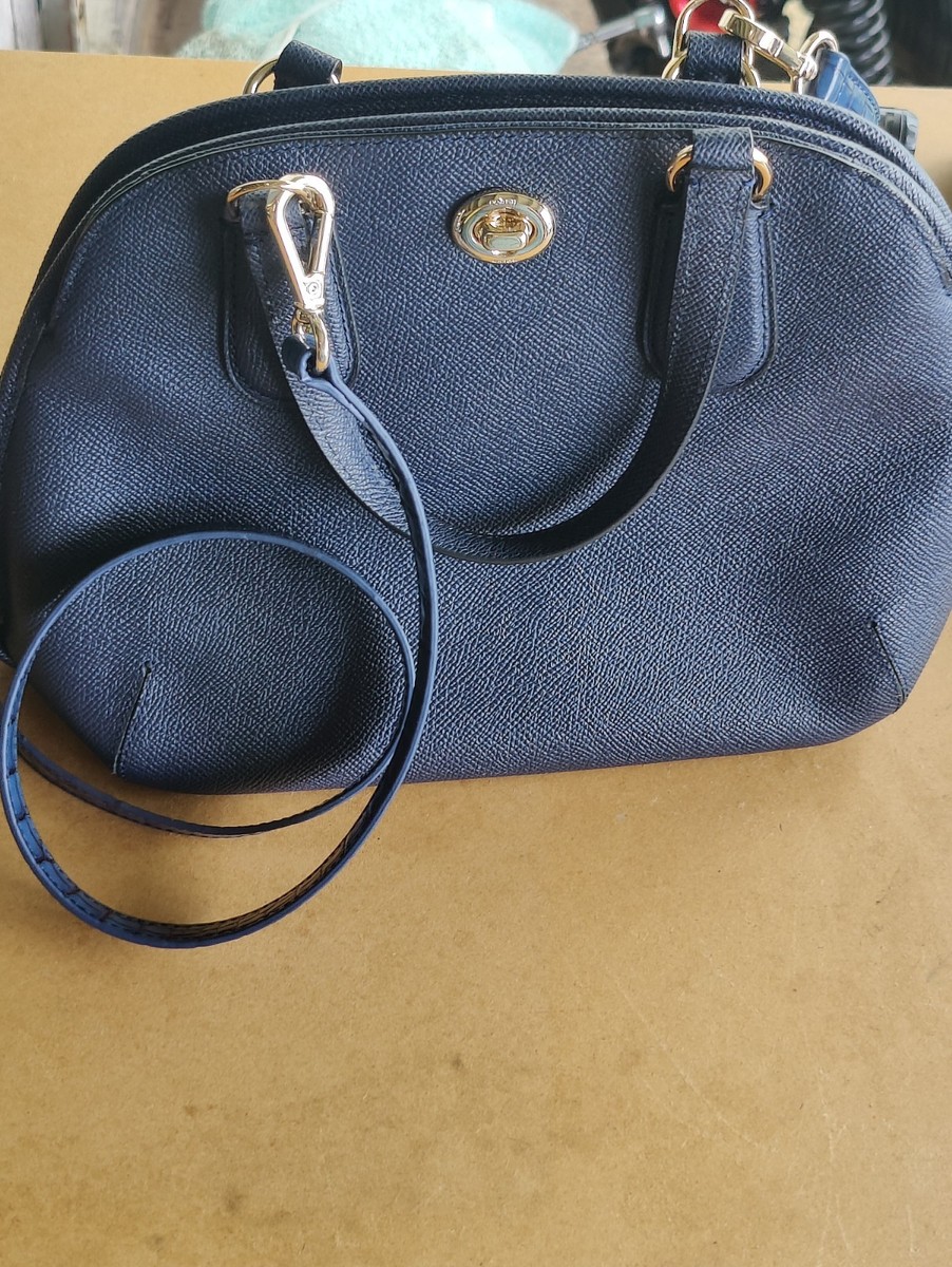 Beautifull Coach New York Dark Navy Blue With Alligator Shoulder