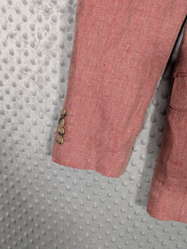 Abrigo deportivo Bonobos 100 % lino para hombre 40R ajuste estándar espiga marzotto rosa Foto 2 de 4