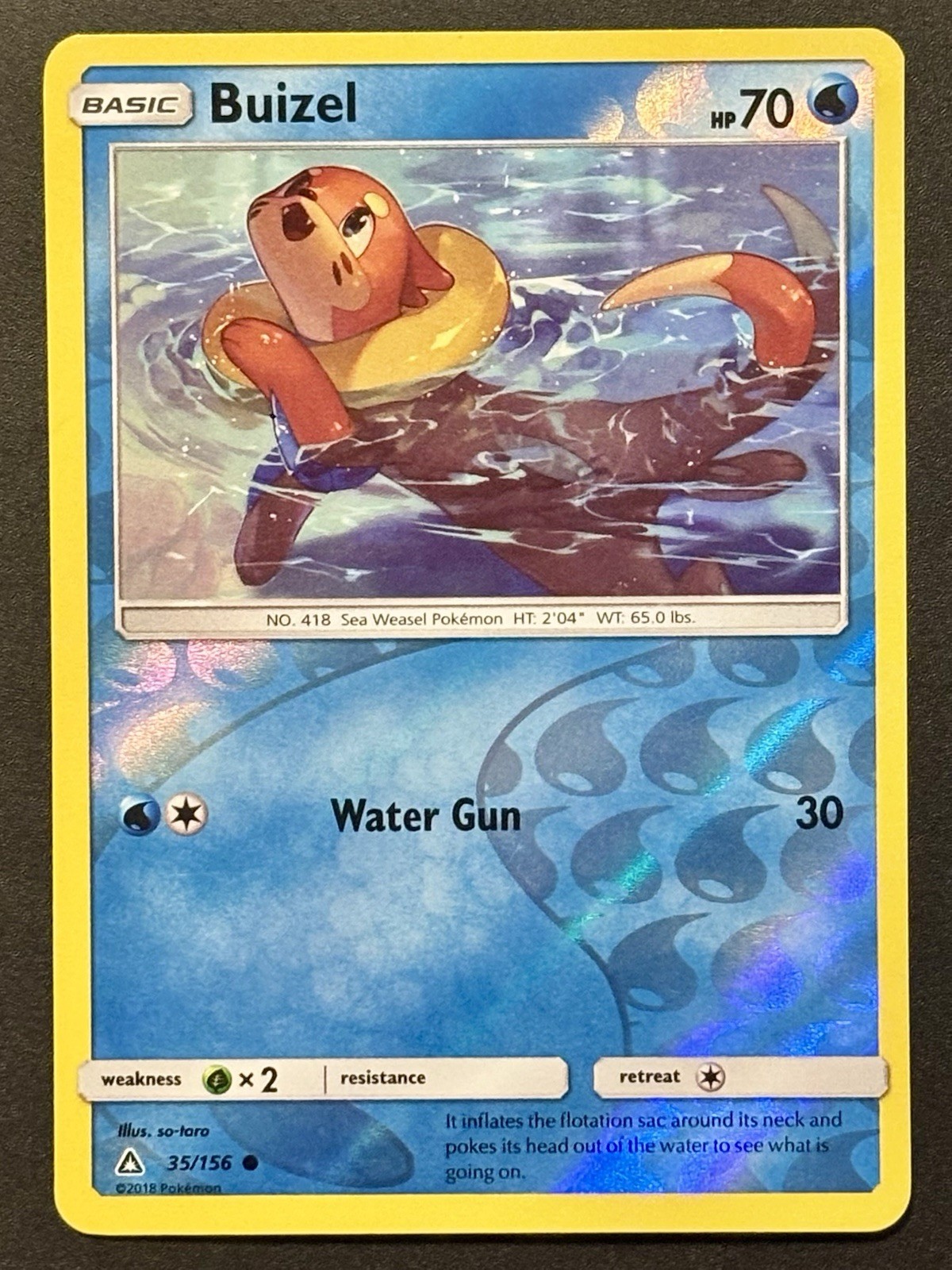 Buizel 35/156 Ultra Prism Reverse Holo Common Pokémon Card NEAR MINT