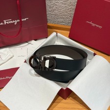 Salvatore Ferragamo Reversible Leather Belt Gancini Buckle NEW