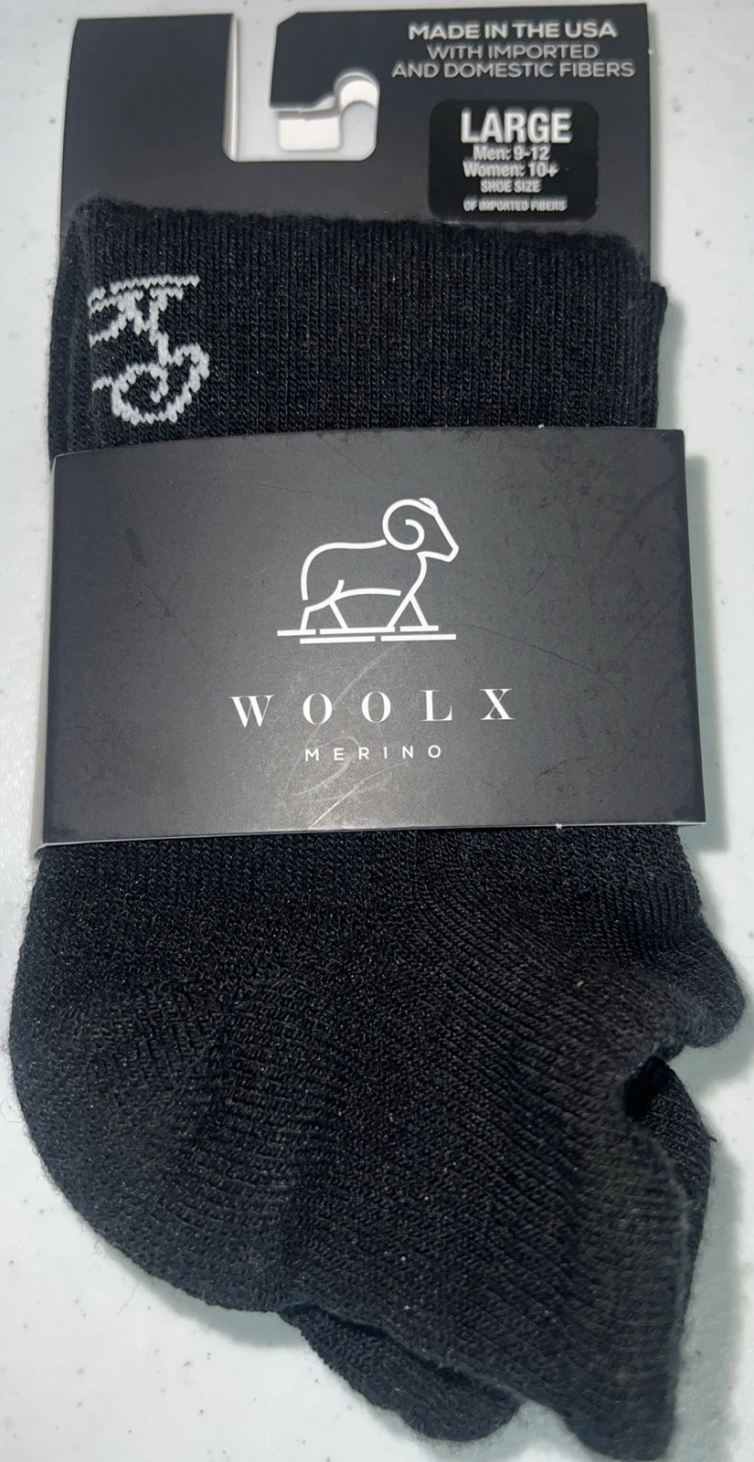 🍀 NWT Woolx Men’s L Rowan No Show Merino Wool Socks LIGHTWEIGHT TARGET CUSHION