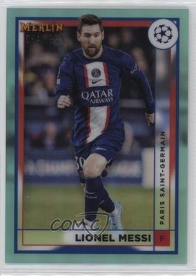 2022 Topps Merlin UEFA Club Competitions Aqua Refractor 64/199 Lionel Messi 01ck