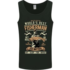 Worlds Best Fisherman Fathers Day Fishing Mens Vest Tank Top