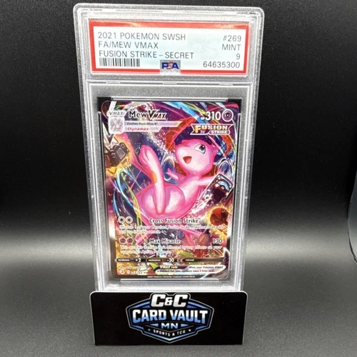 Pokémon Mew VMAX Alternate Art Secret Rare Holo 269/264 Fusion Strike PSA 9