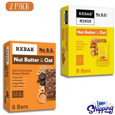 RXBAR Nut Butter Oat Dark Protein Bars Gluten-Free Ready-to-Eat 10 Count