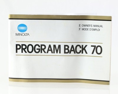 Minolta Program Back 70 Owner's Manual Bedienungsanleitung Mode d'emploi