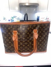 Borsa Louis Vuitton Weekend PM Tela Marrone