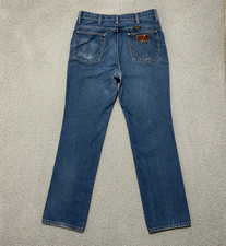 Vintage 80s Wrangler Cowboy Cut Jeans Men 34x32 Fit 32x31 Blue Slim USA Made