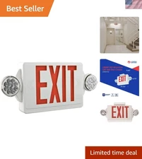 LED Exit Sign Emergency Light Combo 2 Head Emergency Exit Lighting System