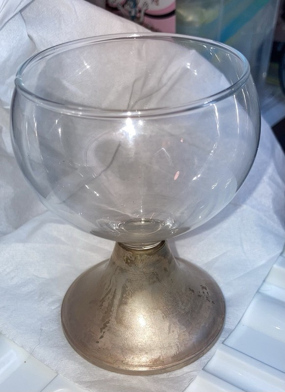 Duchin Creation Weighted Sterling Silver bottom 4” Cordial Brandy Glass