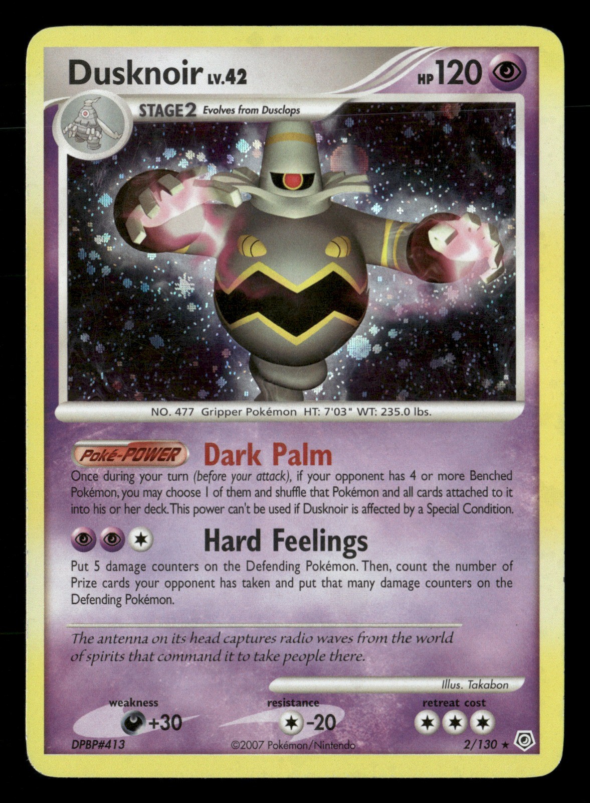 Dusknoir Diamond and Pearl 2/130 HP Pokémon TCG