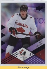 2024 Team Canada Juniors Purple Patterned Foilboard Jake Furlong #1 READ 1tb6