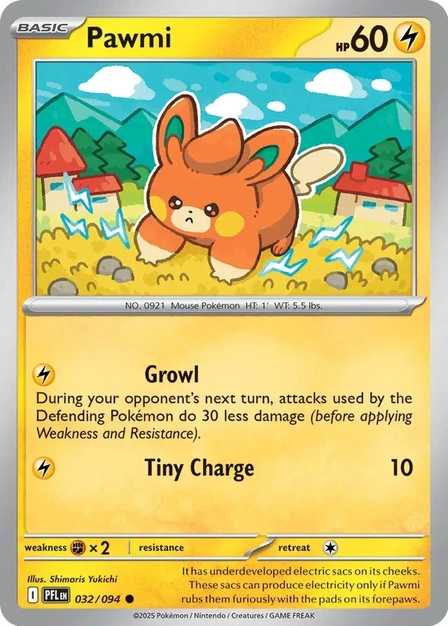 Pawmi - Uncommon Card - Phantasmal Flames - Pokemon TCG -  032/094