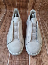Ermenegildo Zegna Triple Stitch White  Leathe...