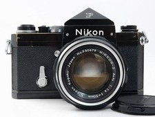 Nikon F Eyelevel 35mm SLR Film Camera Black with Nikkor 50/1.4 Lens from Japan