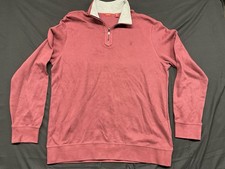 IZOD 1/4 Zip Long Sleeve Burgundy Pull Over Mens Large NWOT