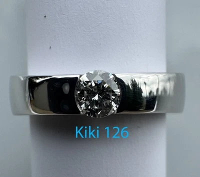 Bague Solitaire Or Blanc 18 carats et Diamant - Photo 1/4