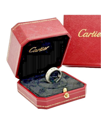 Cartier Signature Love Ring Box Red Travel Case Empty Gift Box