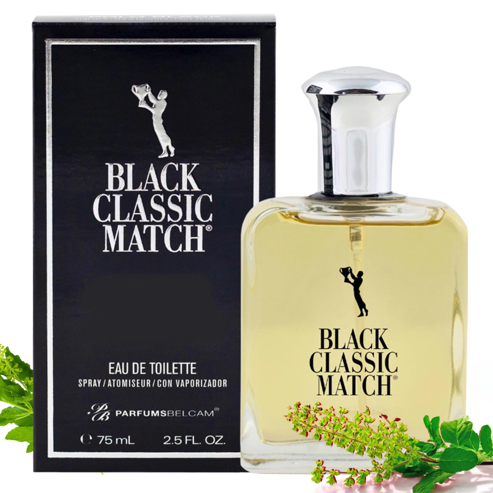 PB ParfumsBelcam Black Classic Match Eau De Toilette 2.5 Fl Oz (Pack of 1)
