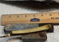 Vintage Straight Razor Bone Ivory-Colored Han...