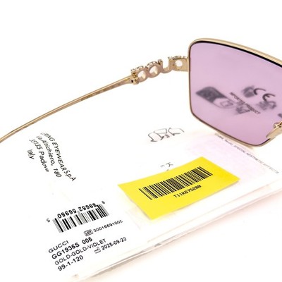 GUCCI 1936 Gg1936S Gold Pink Crystal Logo Unisex Metal Mask Wrap