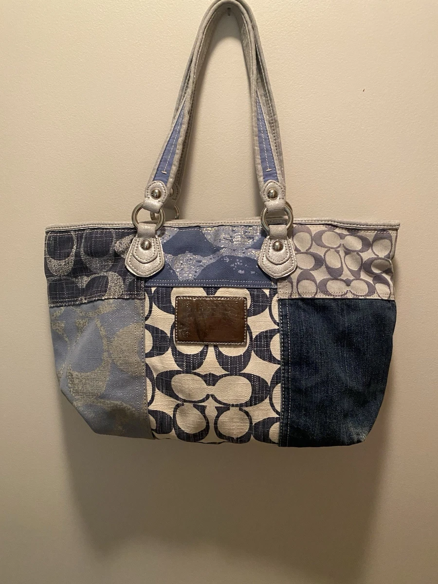 Coach Blue Signature Handbag for sale | eBay