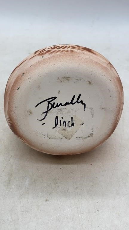 Signed Native American cabinet wedding vase 5 1/2 inches tall