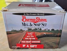 Vintage Men’s Burma Shave Set Mug & Soap Collectible Shaving Set - READ
