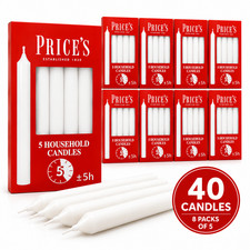 Prices Candles Household White Dinner Candles 40 Pack 5 Hour Burn Emergency 20cm