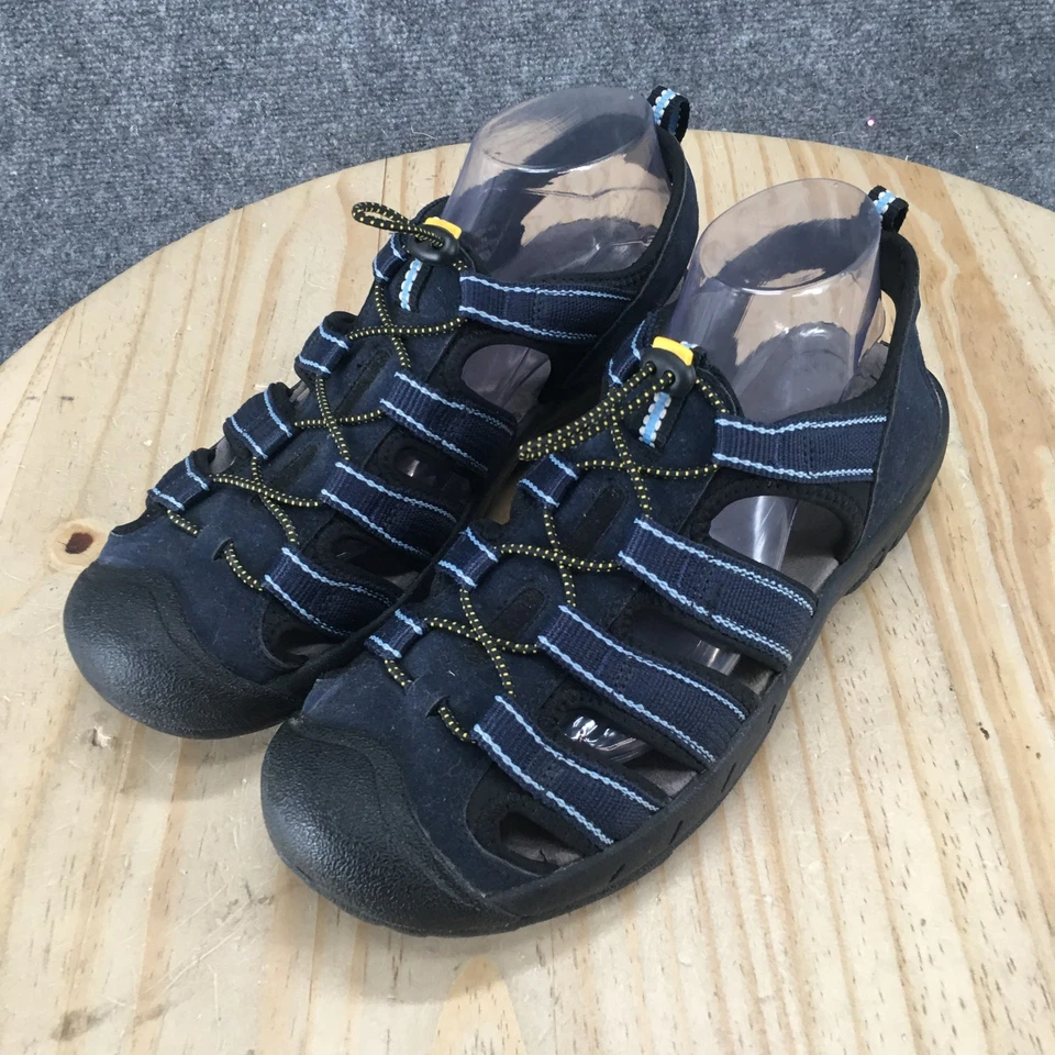 Everest Sandals Mens 9 M Salton Sporty Closed Toe Fisherman Navy Blue Fabric - Image 3 of 4