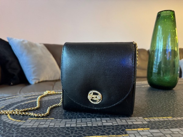 Vintage Coach  Black Leather Crossbody