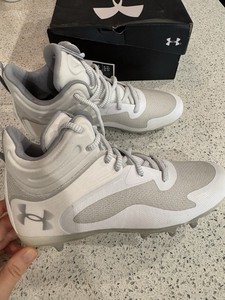 BRAND NEW Lacrosse Cleats Under Armour Command MC Mid UA  White 7.5