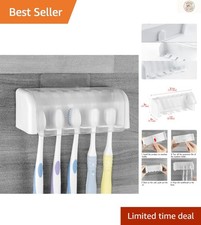 Elegant 5-Slot Wall-Mount Toothbrush Holder with Cover - Clean  Neat Storage
