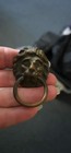 Vtg Brass Lion's Head Drawer Pull Ring Hanging Holder Figural Ornate — photo 2
