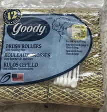 Goody Brush Rollers with Pins 12 Medium Yellow Curlers Vintage