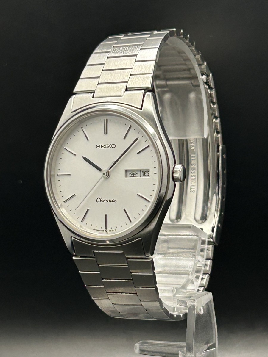 時計 SEIKO Chronos 5H23-5100 SEIKO WATCH CHRONOS 5H23-7D40 QUARTZ SILVER DAY DATE KANJI